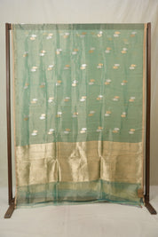 Turquoise Green Tissue Banarasi Silk Saree - SRTGTBSS60