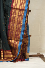 Deep Green Gadwal Cotton Silk Saree - SRDGGCSS176