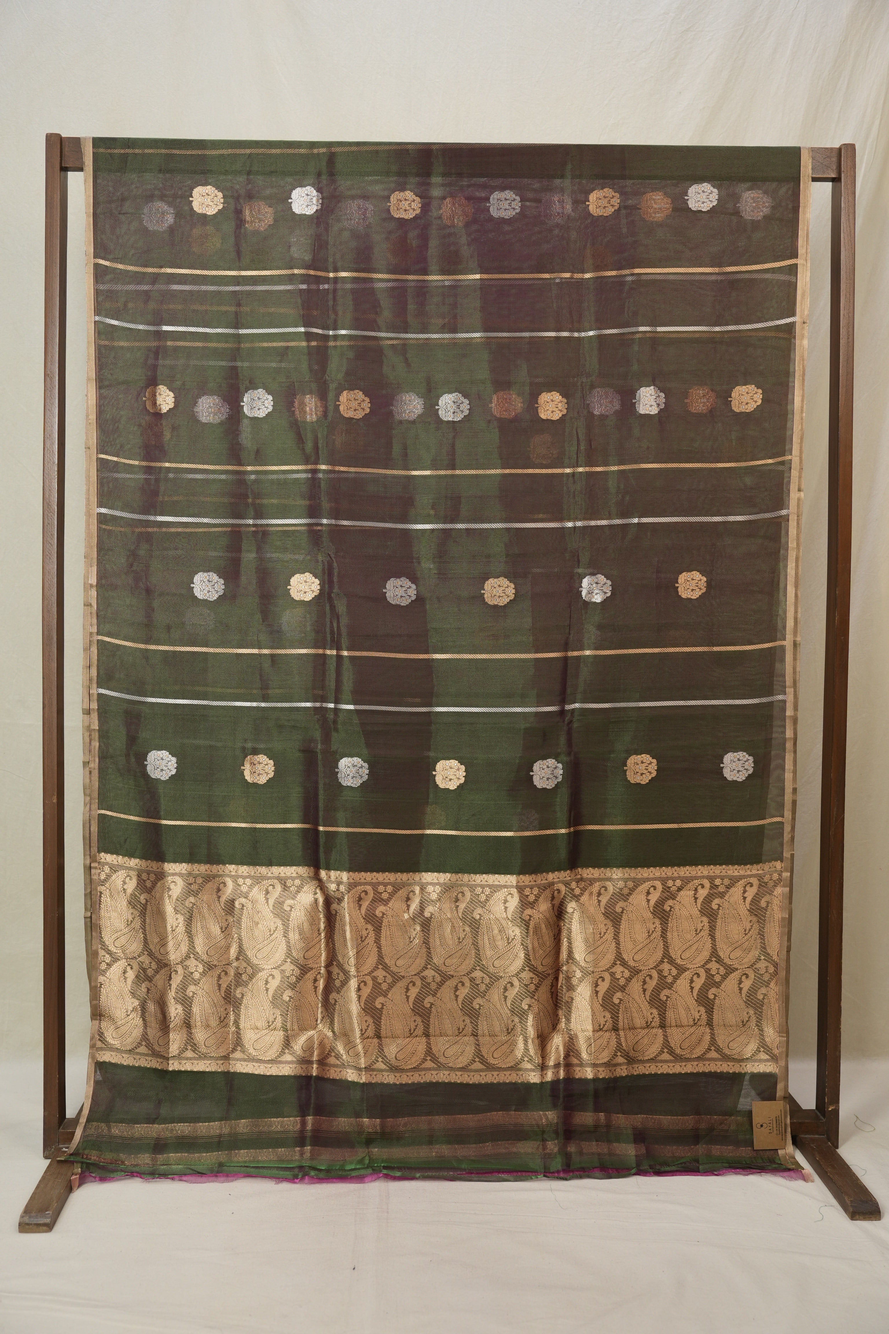 Two Tone Green Tissue Banarasi Silk Saree - SRTTGTBSS61