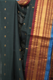 Deep Green Gadwal Cotton Silk Saree - SRDGGCSS176