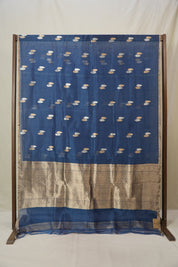 Peacock Blue Tissue Banarasi Silk Saree - SRPBTBSS65