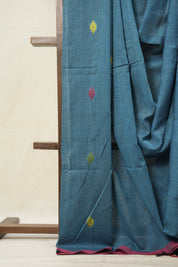 Teal Blue Cotton Jamdani Saree - SRTBCJS161
