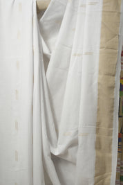 White Cotton Paithani Saree - SRWCPS683