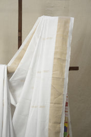 White Cotton Paithani Saree - SRWCPS683