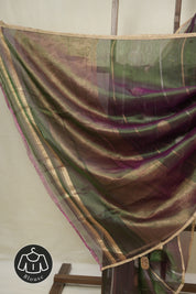 Two Tone Green Tissue Banarasi Silk Saree - SRTTGTBSS61