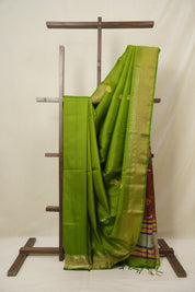 Mehendi Green Mulberry Silk Saree - SRMGMSS14