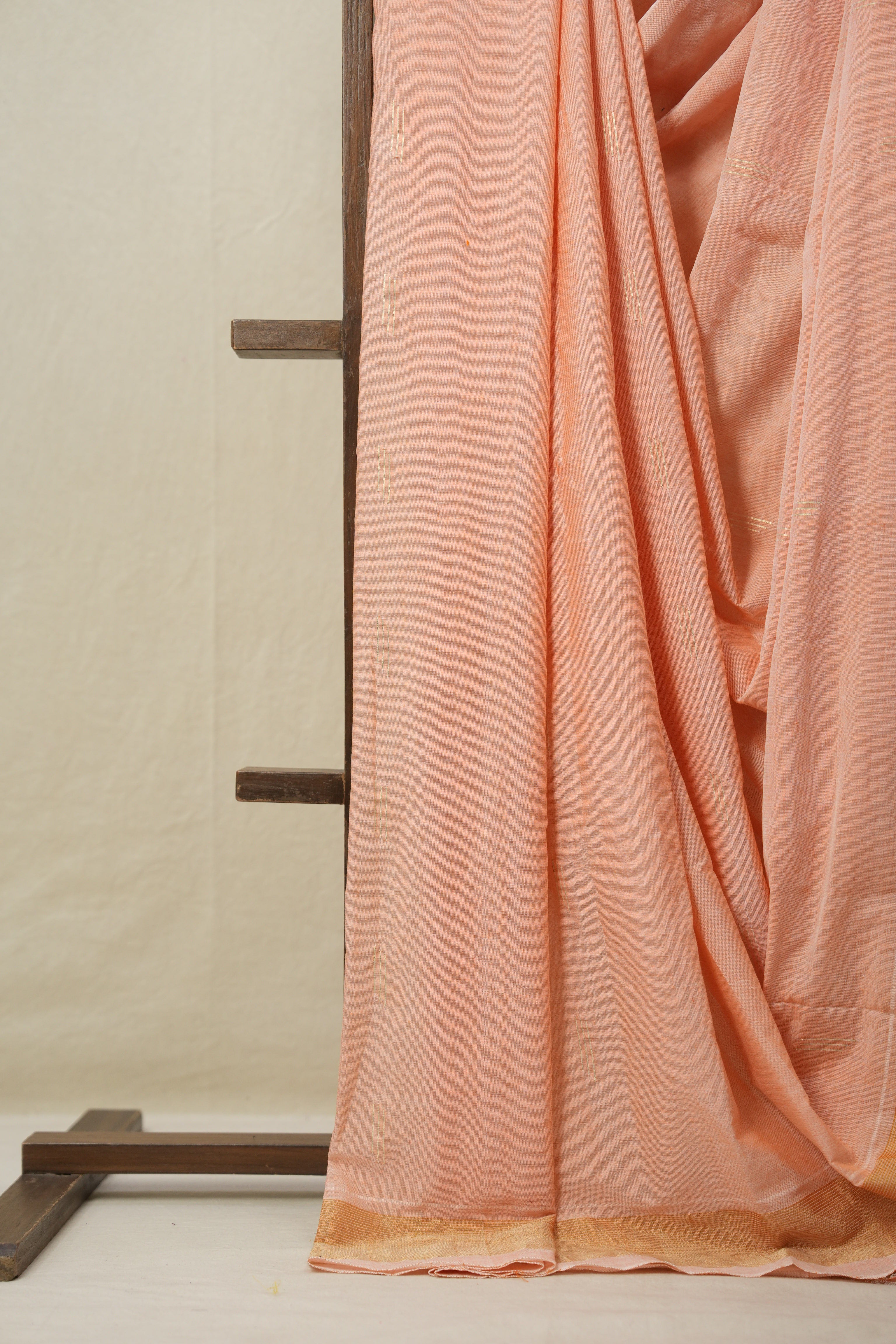 Peach Cotton Paithani Saree - SRPCPS686