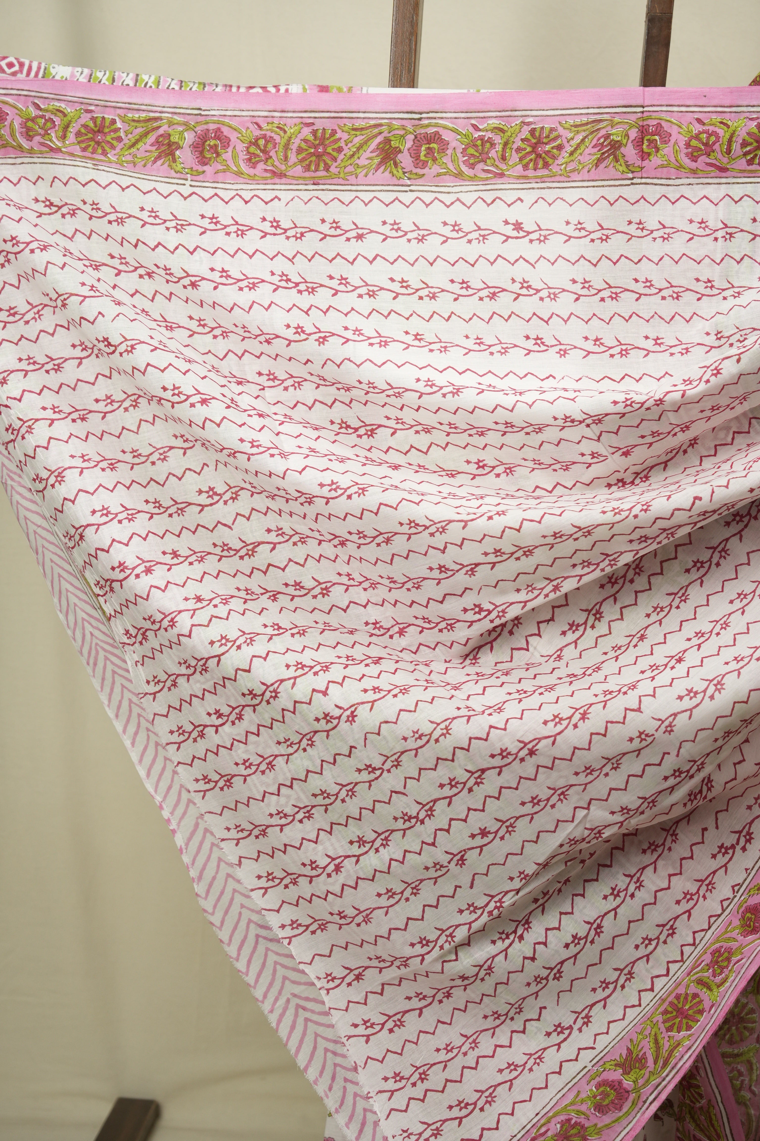 White HBP Cotton Saree - SRWCS3737