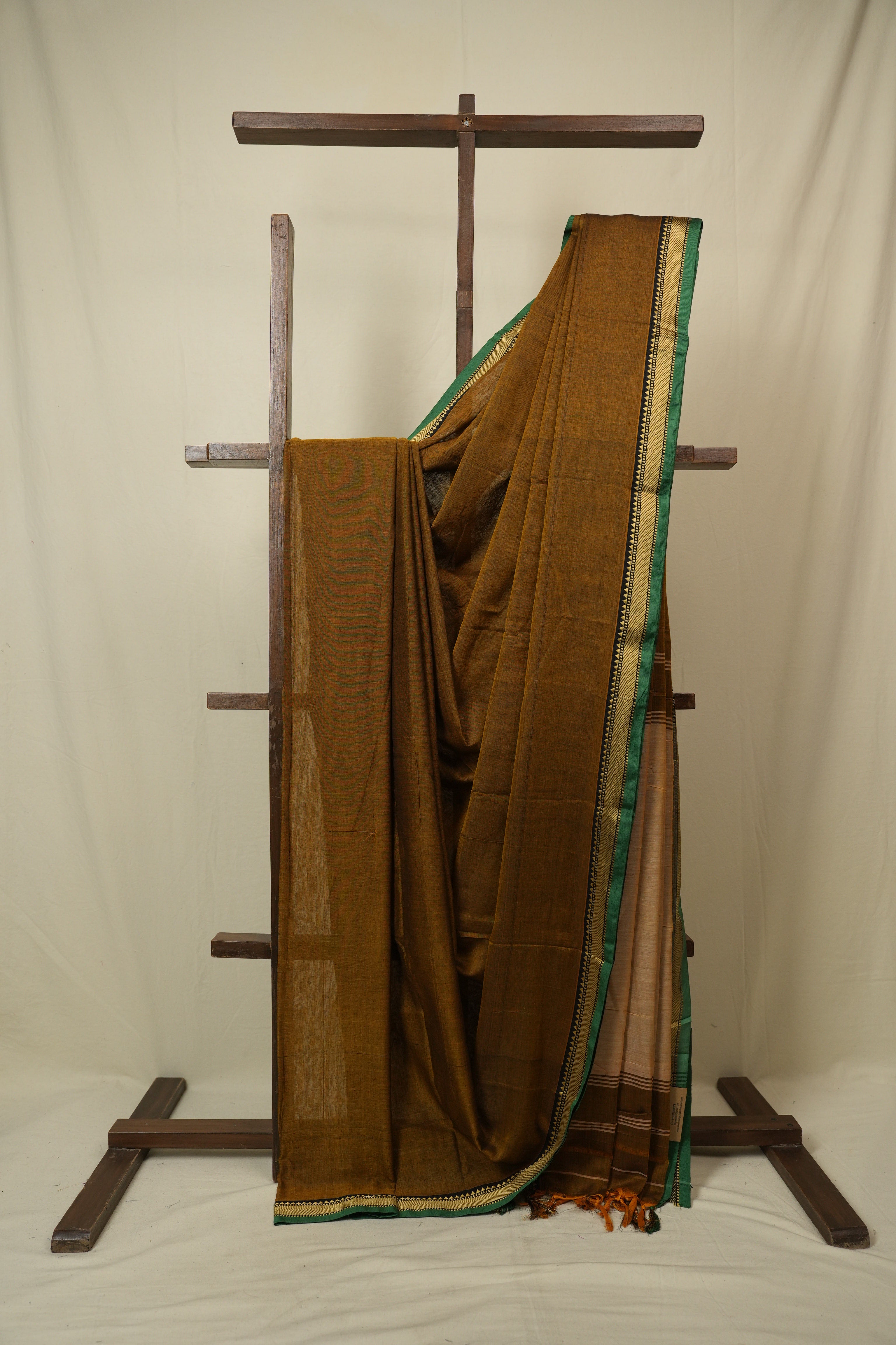 Mustard Narayan Peth Cotton Saree - SRMNPCS33