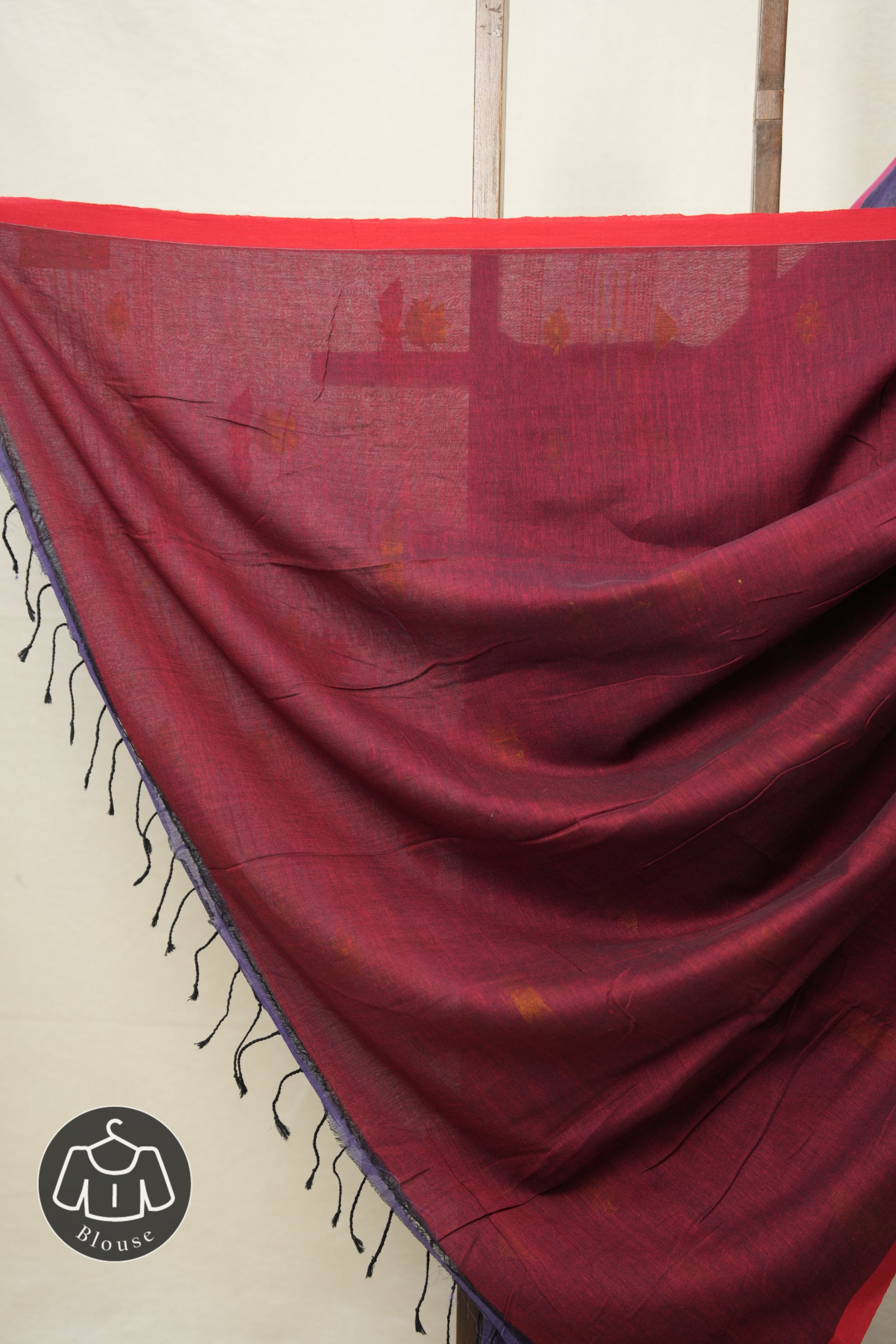 Purple Black Cotton Jamdani Saree - SRPBCJS160