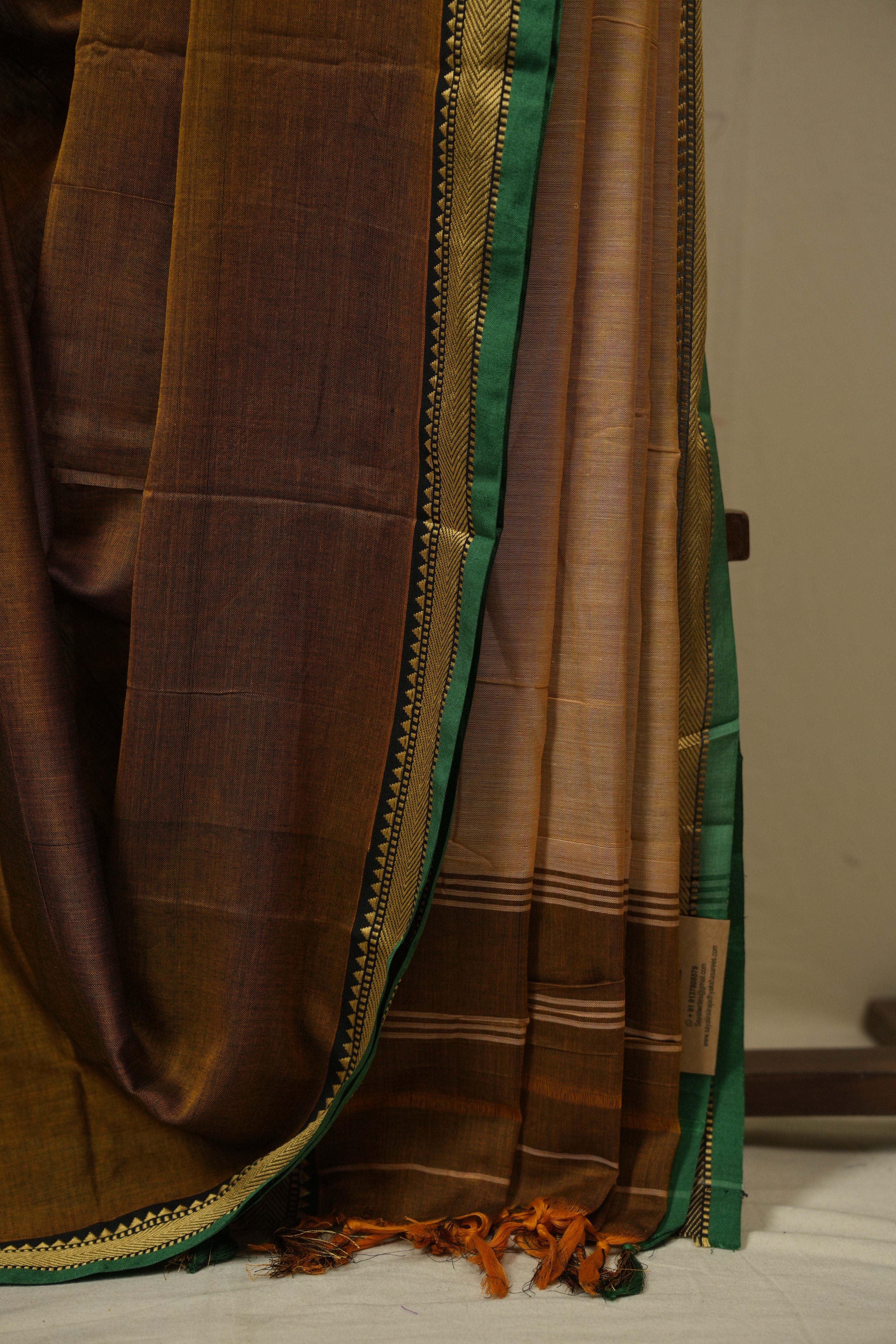 Mustard Narayan Peth Cotton Saree - SRMNPCS33