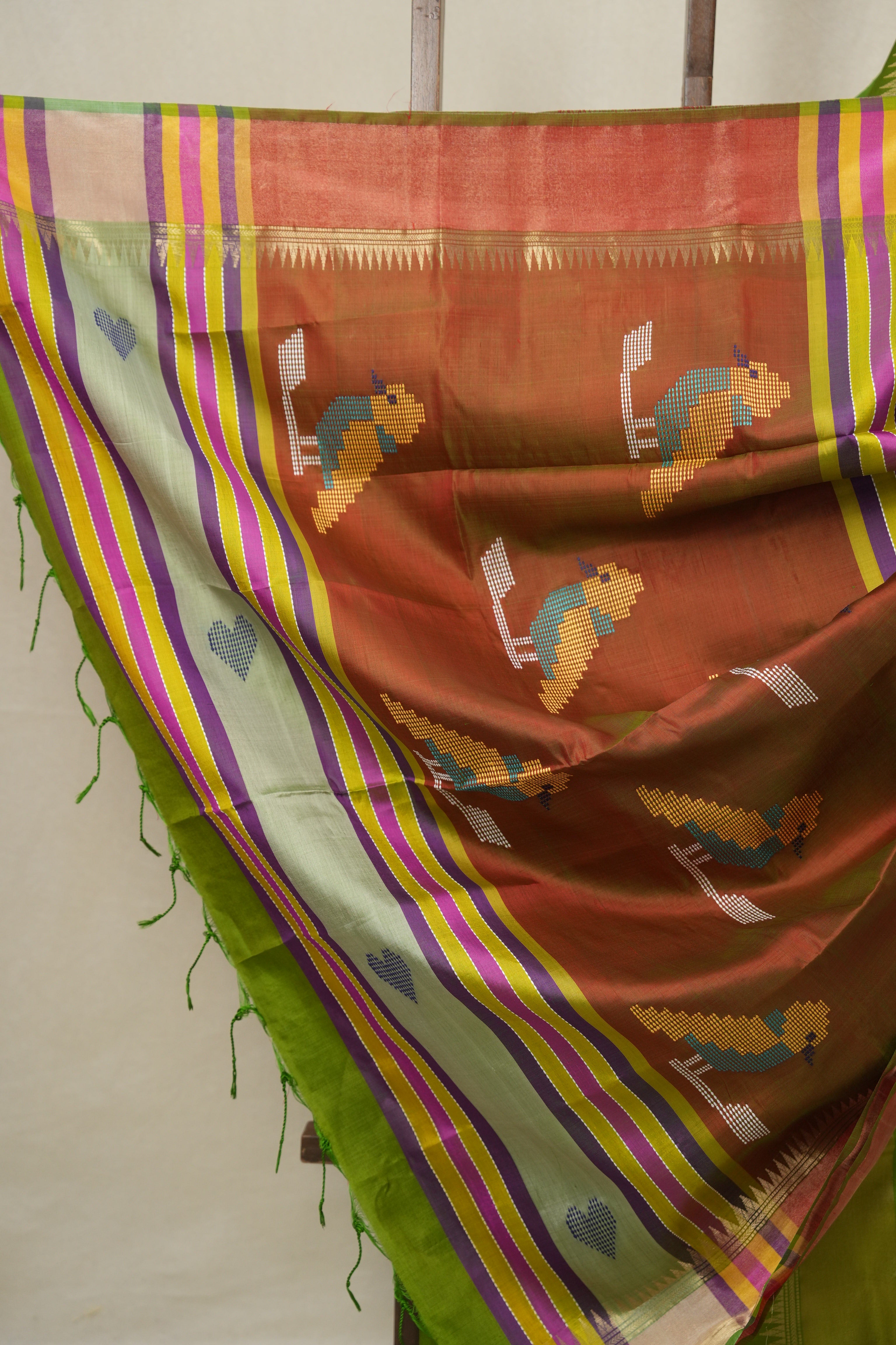 Mehendi Green Mulberry Silk Saree - SRMGMSS14