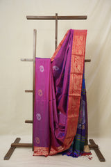 Two Tone Purple Mulberry Silk Saree - SRTTPMSS11
