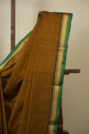 Mustard Narayan Peth Cotton Saree - SRMNPCS33