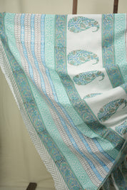 White HBP Cotton Saree - SRWCS3736
