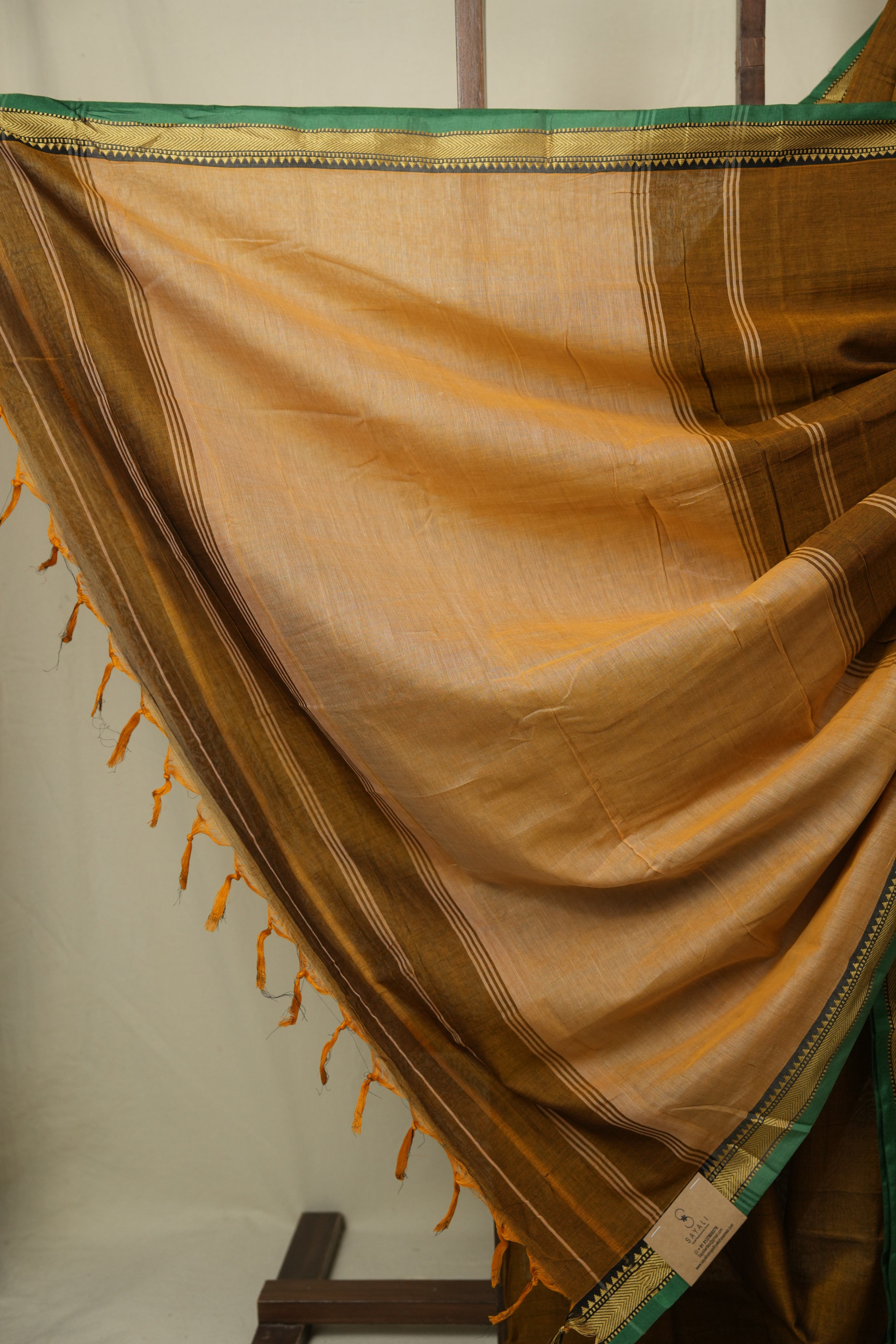 Mustard Narayan Peth Cotton Saree - SRMNPCS33