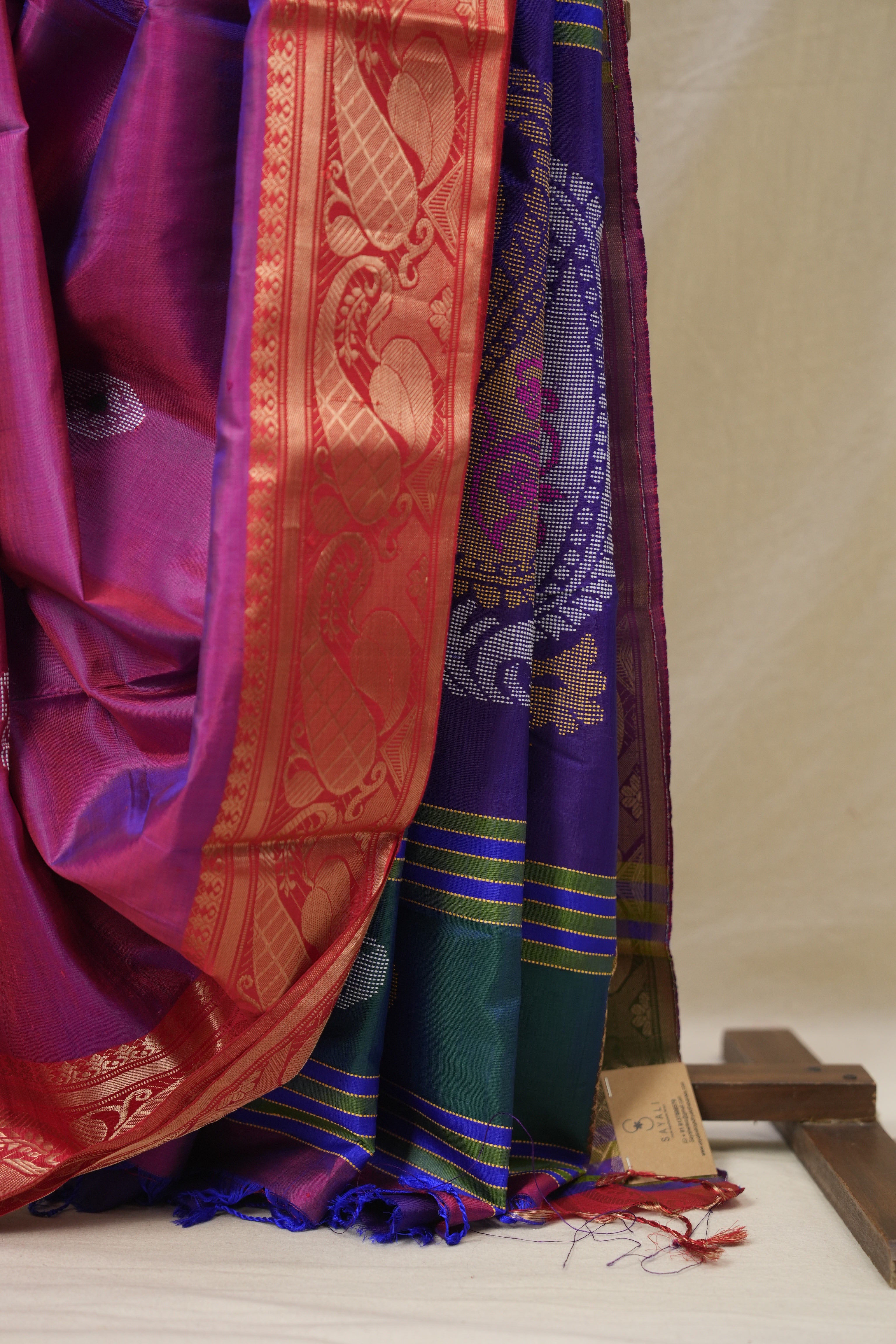 Two Tone Purple Mulberry Silk Saree - SRTTPMSS11