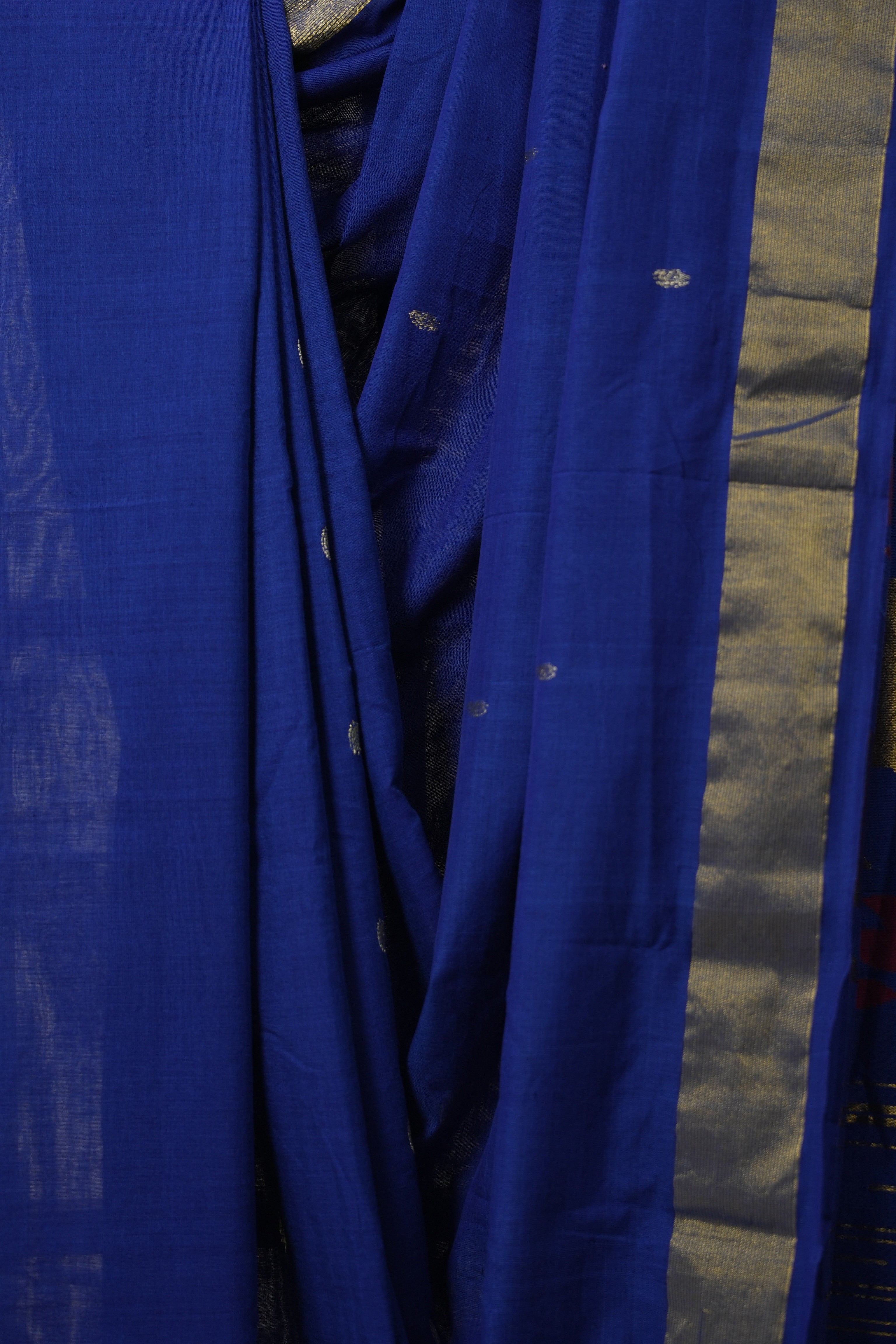 Blue Cotton Paithani Saree - SRBCPS687