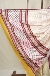 White HBP Cotton Saree - SRWCS3223