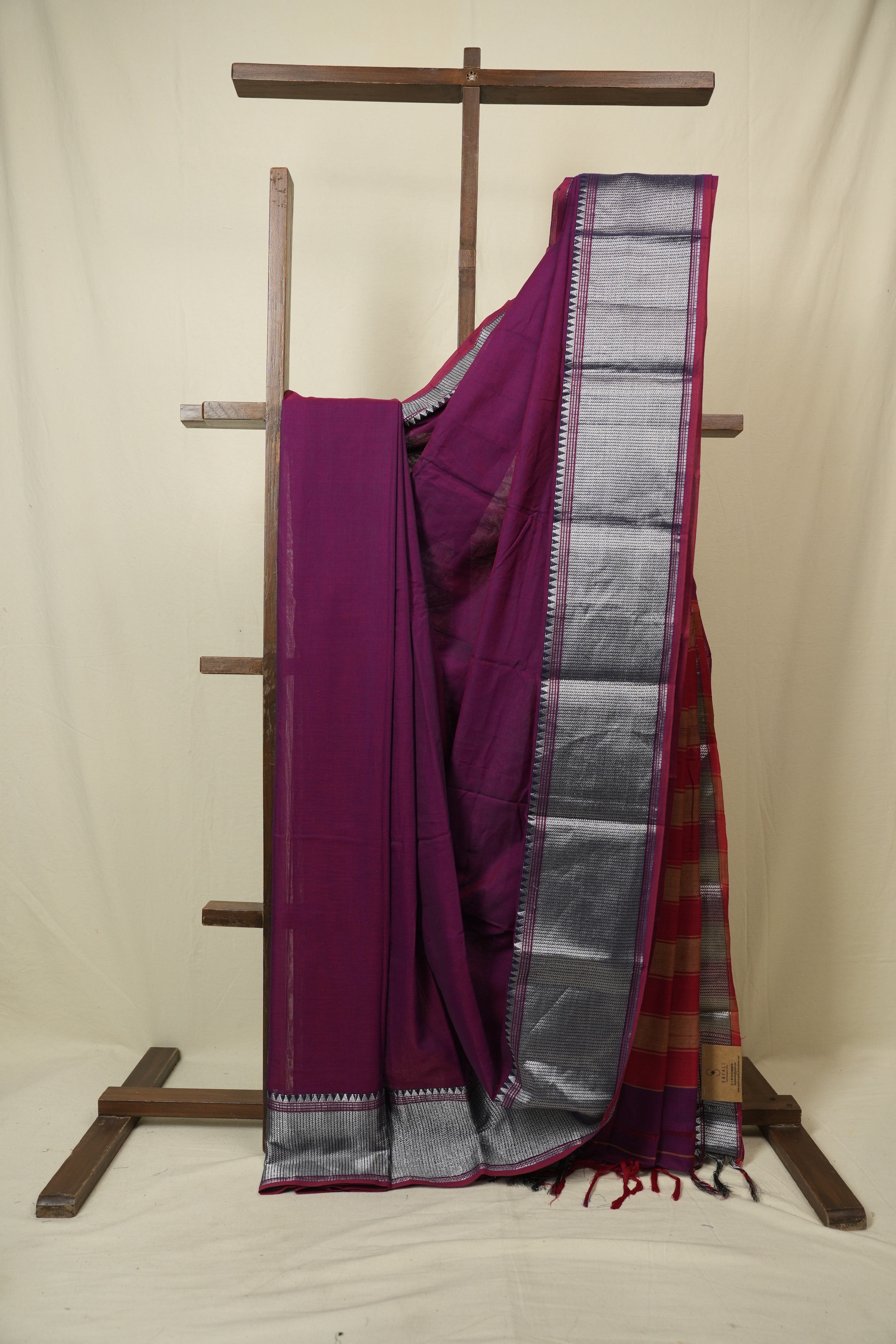 Two Tone Purple Narayan Peth Cotton Saree - SRTTPNPCS41
