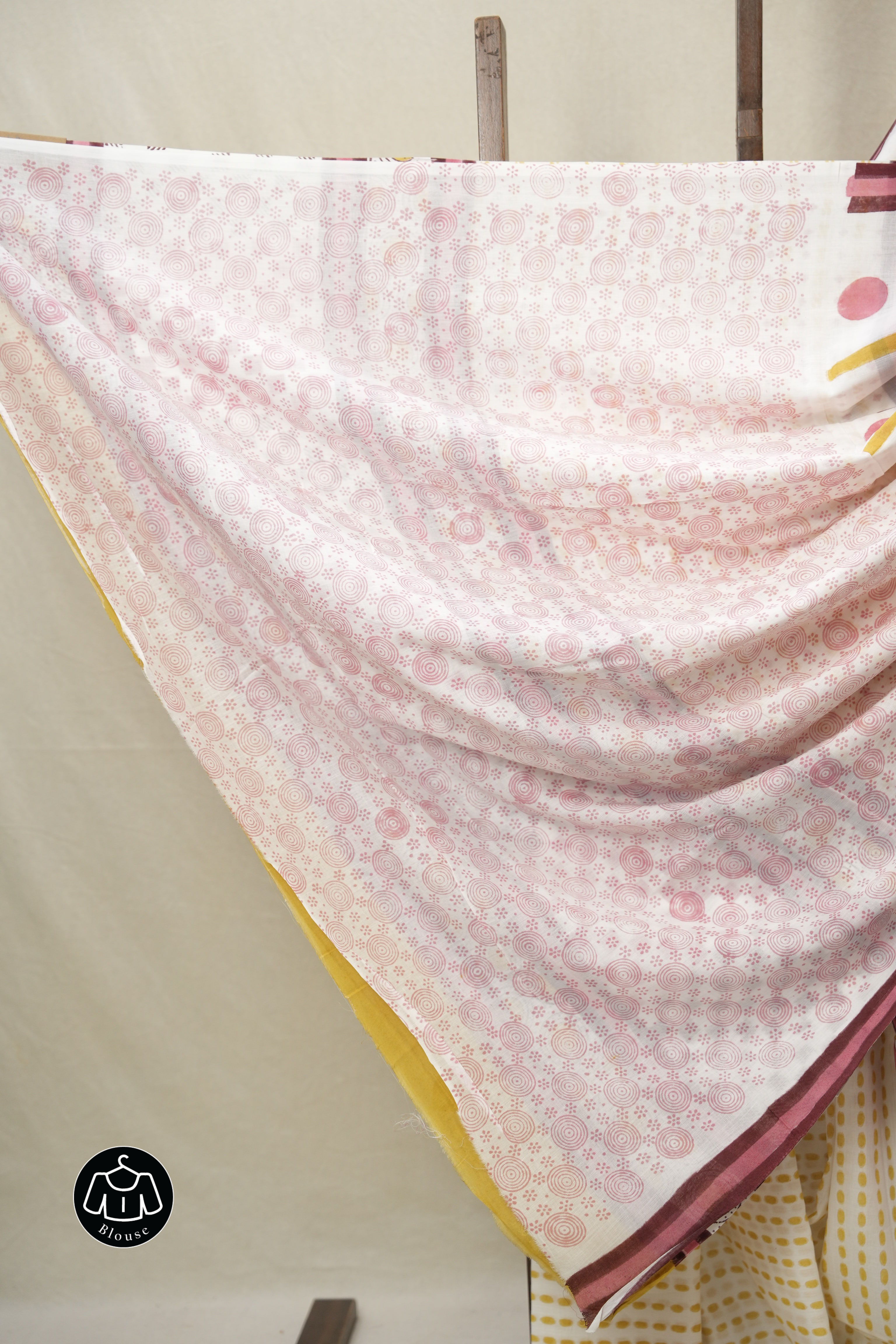White HBP Cotton Saree - SRWCS3223