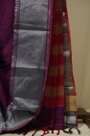 Two Tone Purple Narayan Peth Cotton Saree - SRTTPNPCS41