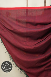 Forest Green Cotton Jamdani Saree - SRFGCJS159