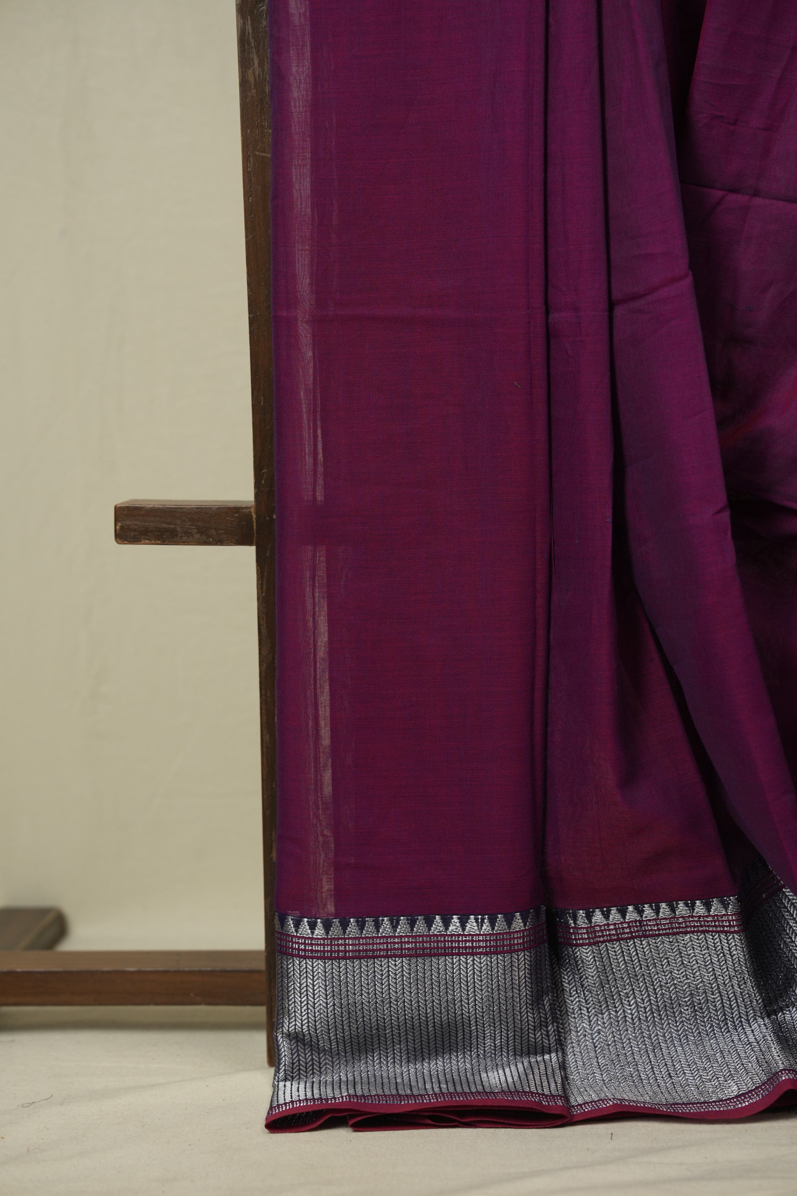 Two Tone Purple Narayan Peth Cotton Saree - SRTTPNPCS41