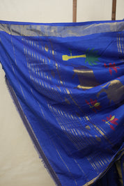 Blue Cotton Paithani Saree - SRBCPS687