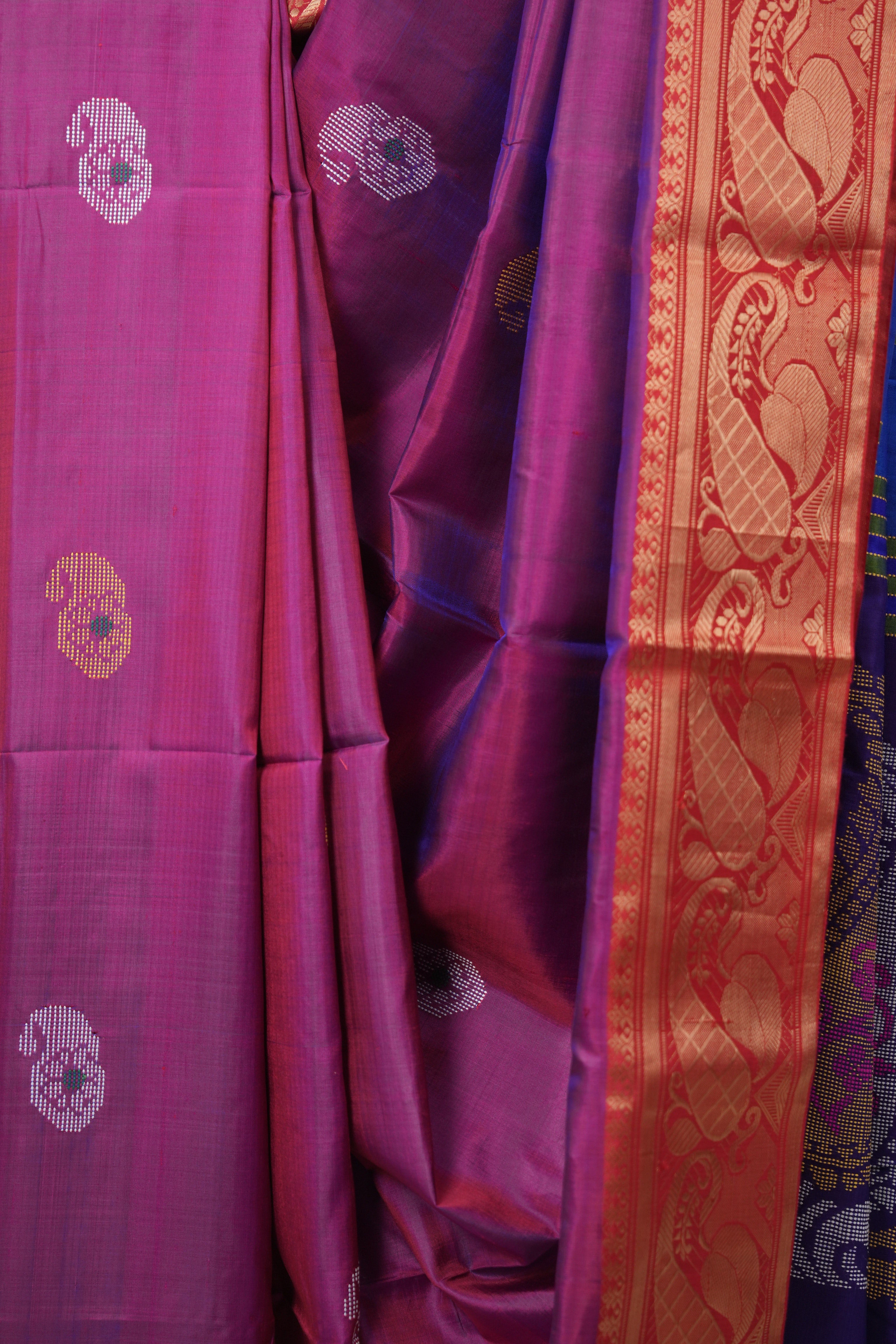Two Tone Purple Mulberry Silk Saree - SRTTPMSS11