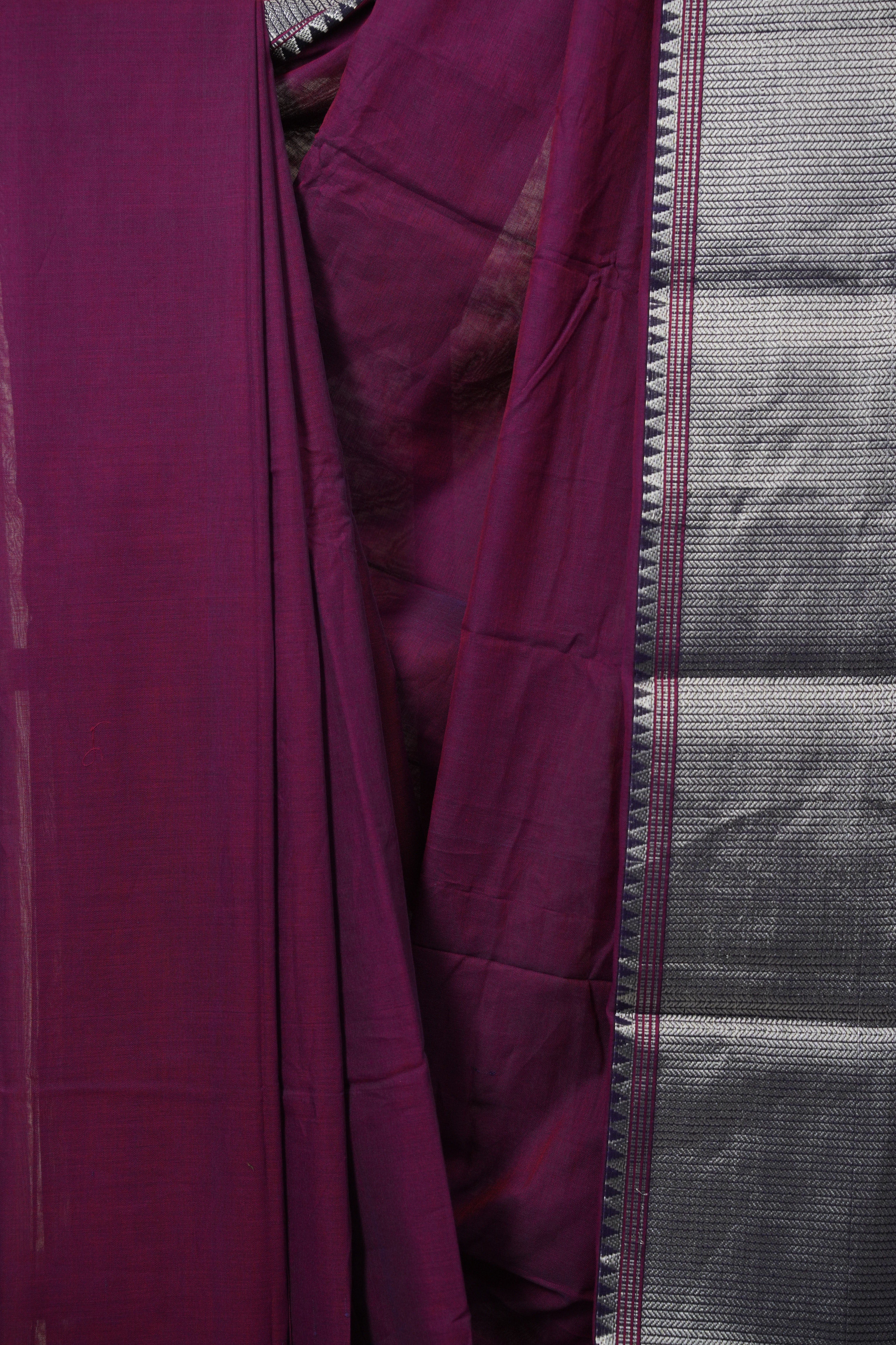 Two Tone Purple Narayan Peth Cotton Saree - SRTTPNPCS41