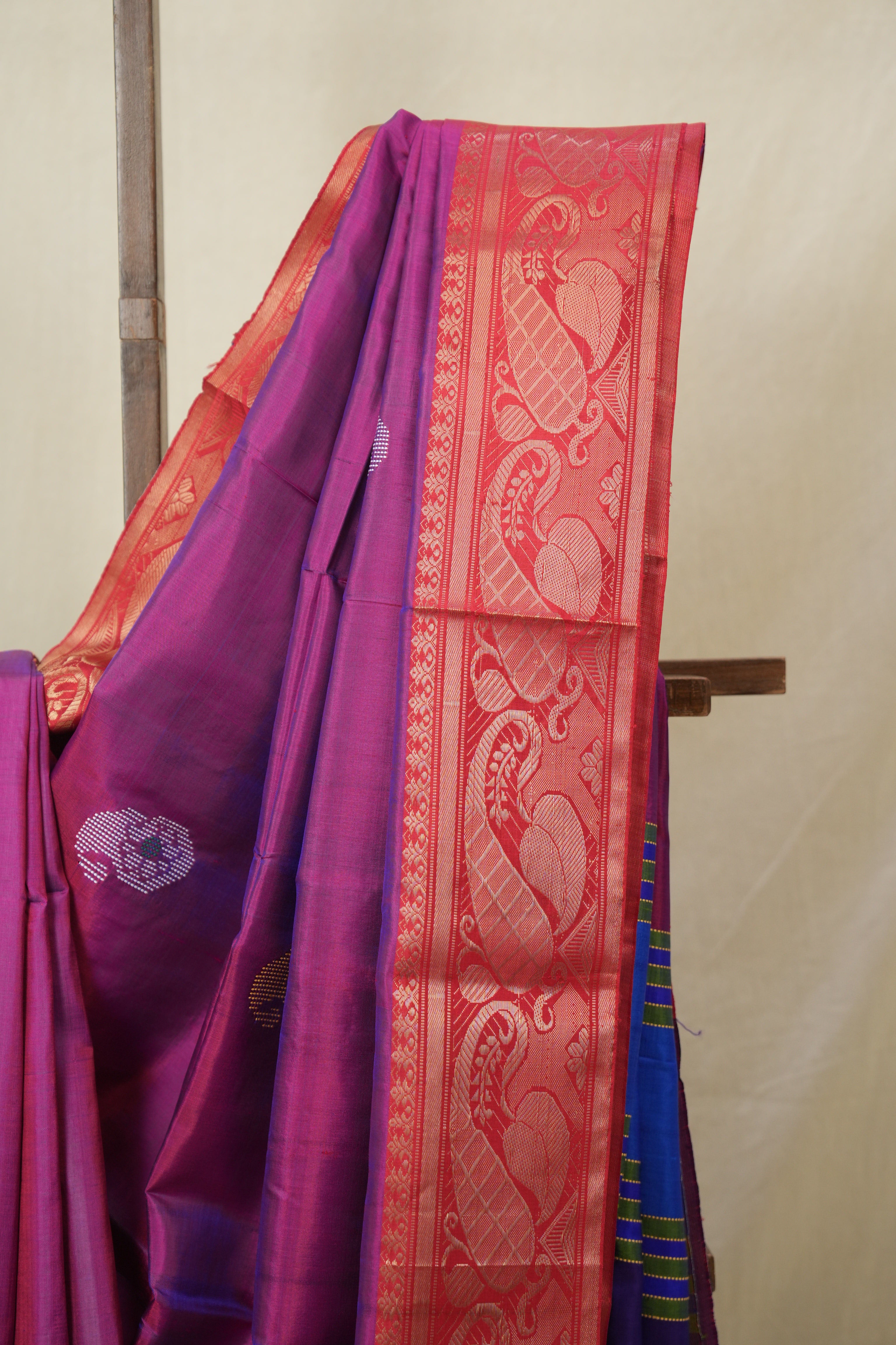 Two Tone Purple Mulberry Silk Saree - SRTTPMSS11