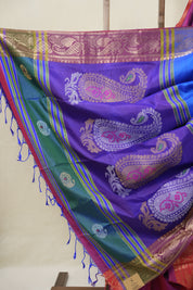 Two Tone Purple Mulberry Silk Saree - SRTTPMSS11