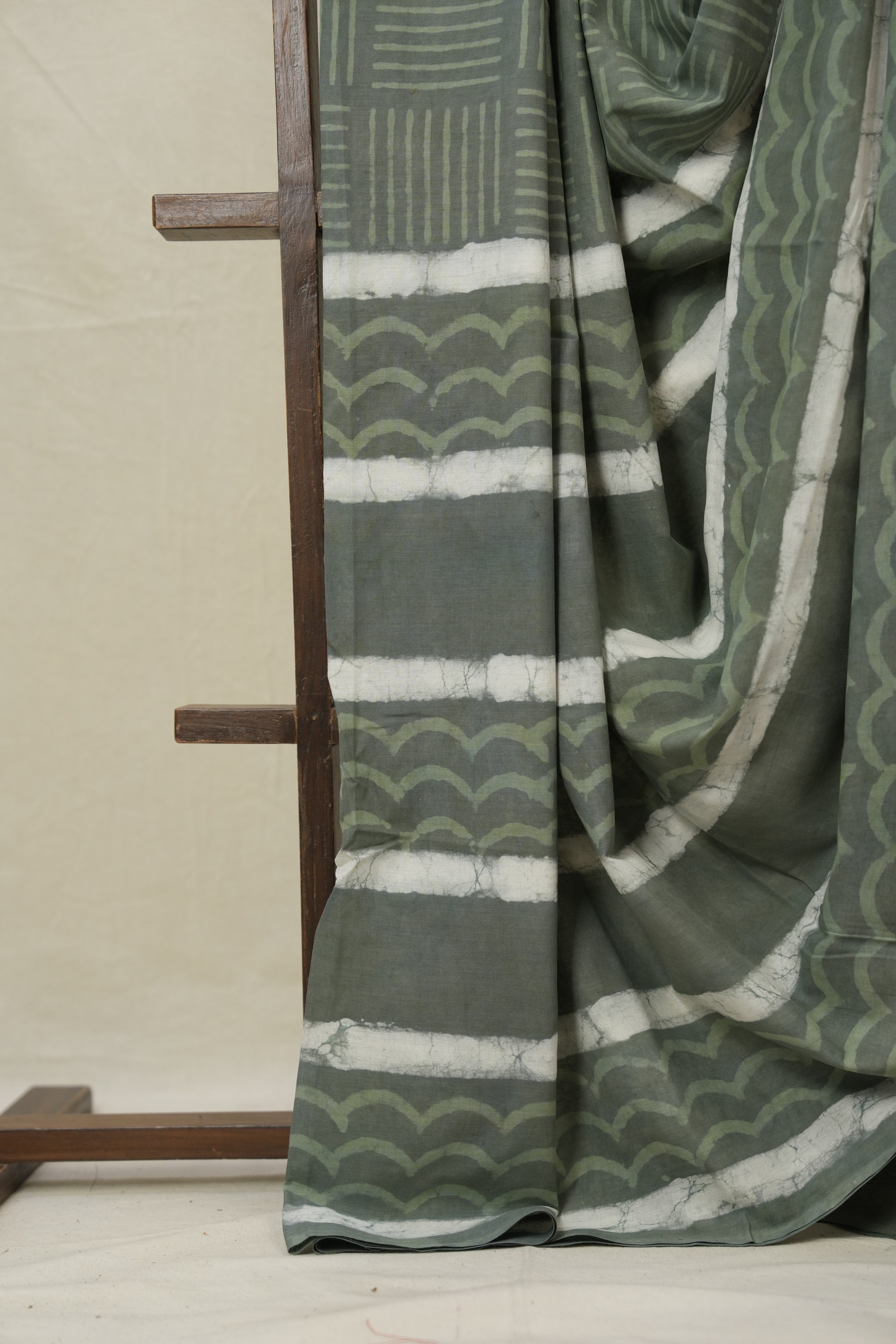 Sage Green HBP Cotton Saree - SRSGCS3222
