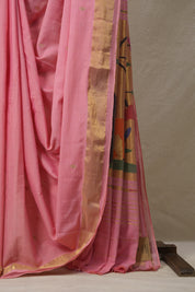 Light Pink Cotton Paithani Saree - SRLPCPS689
