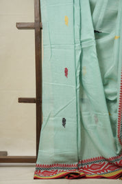 Aqua Bengal Cotton Jamdani Saree - SRABCJS180
