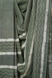 Sage Green HBP Cotton Saree - SRSGCS3222