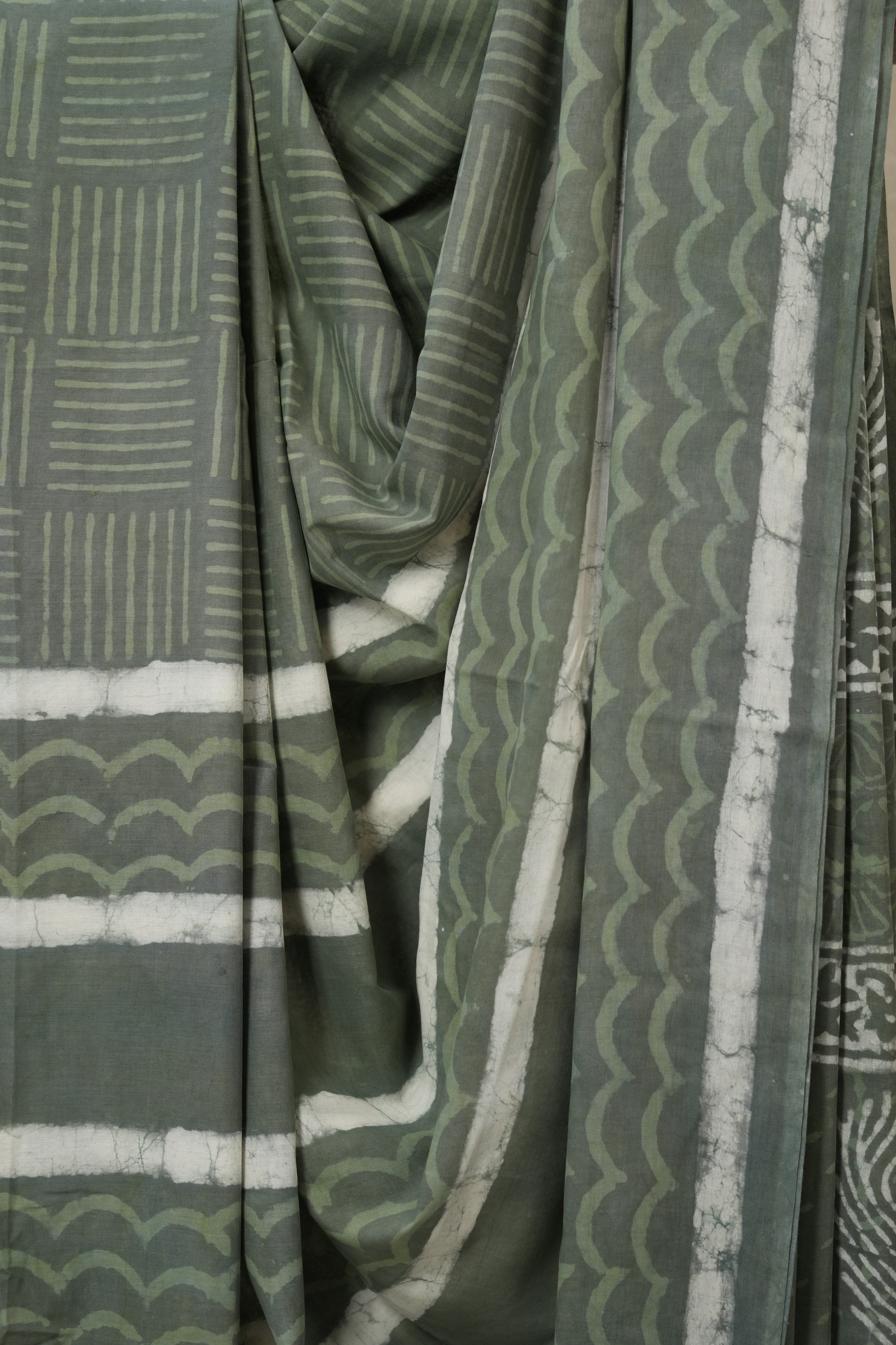 Sage Green HBP Cotton Saree - SRSGCS3222