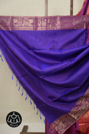 Two Tone Purple Mulberry Silk Saree - SRTTPMSS11