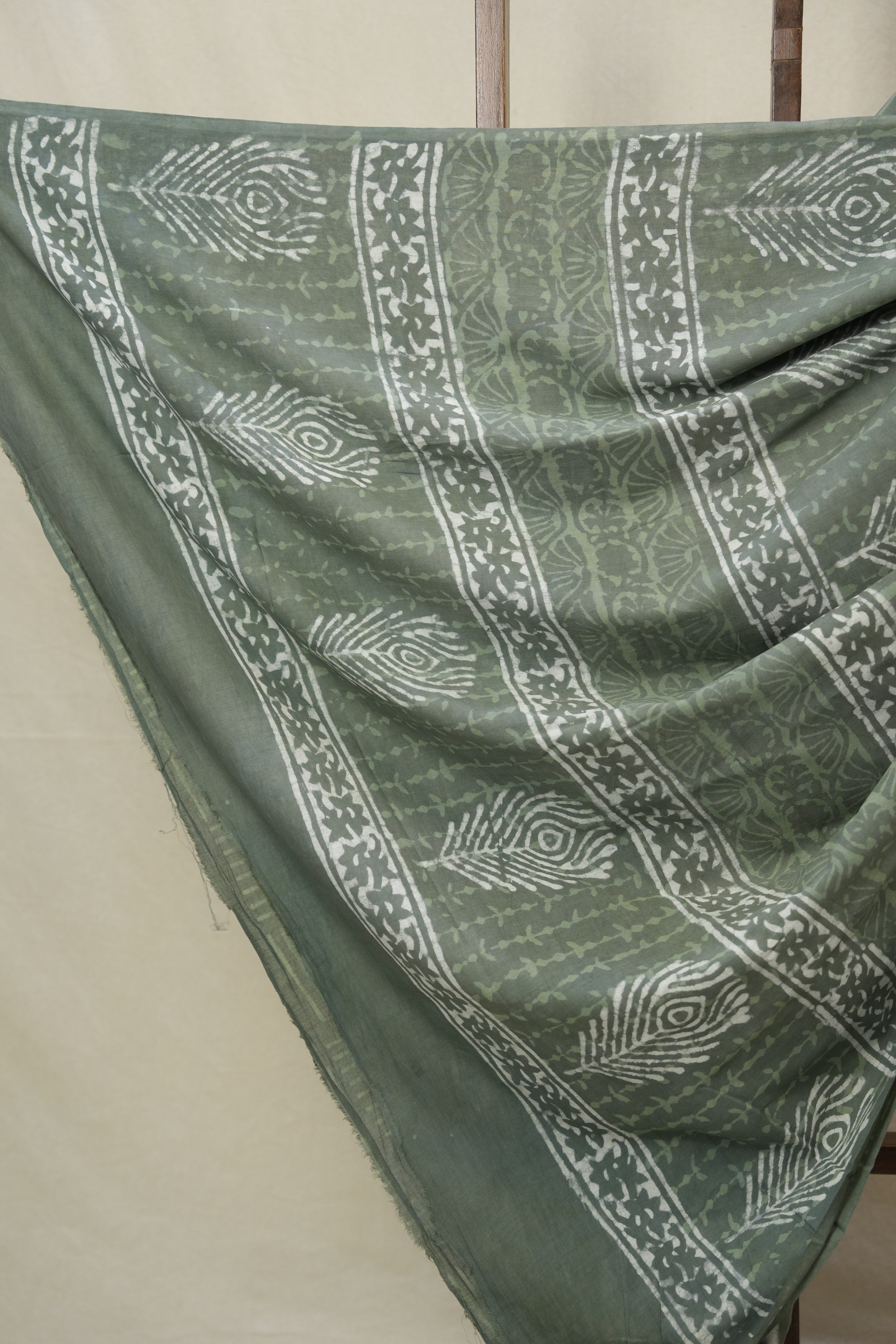 Sage Green HBP Cotton Saree - SRSGCS3222