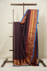 Magenta Gadwal Cotton Silk Saree - SRMGCSS172