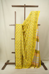 Yellow HBP Cotton Saree - SRYCS3735