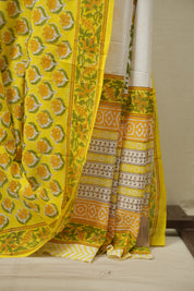 Yellow HBP Cotton Saree - SRYCS3735