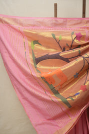 Light Pink Cotton Paithani Saree - SRLPCPS689