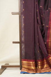 Magenta Gadwal Cotton Silk Saree - SRMGCSS172