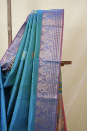 Peacock Blue Mulberry Silk Saree - SRPBMSS10