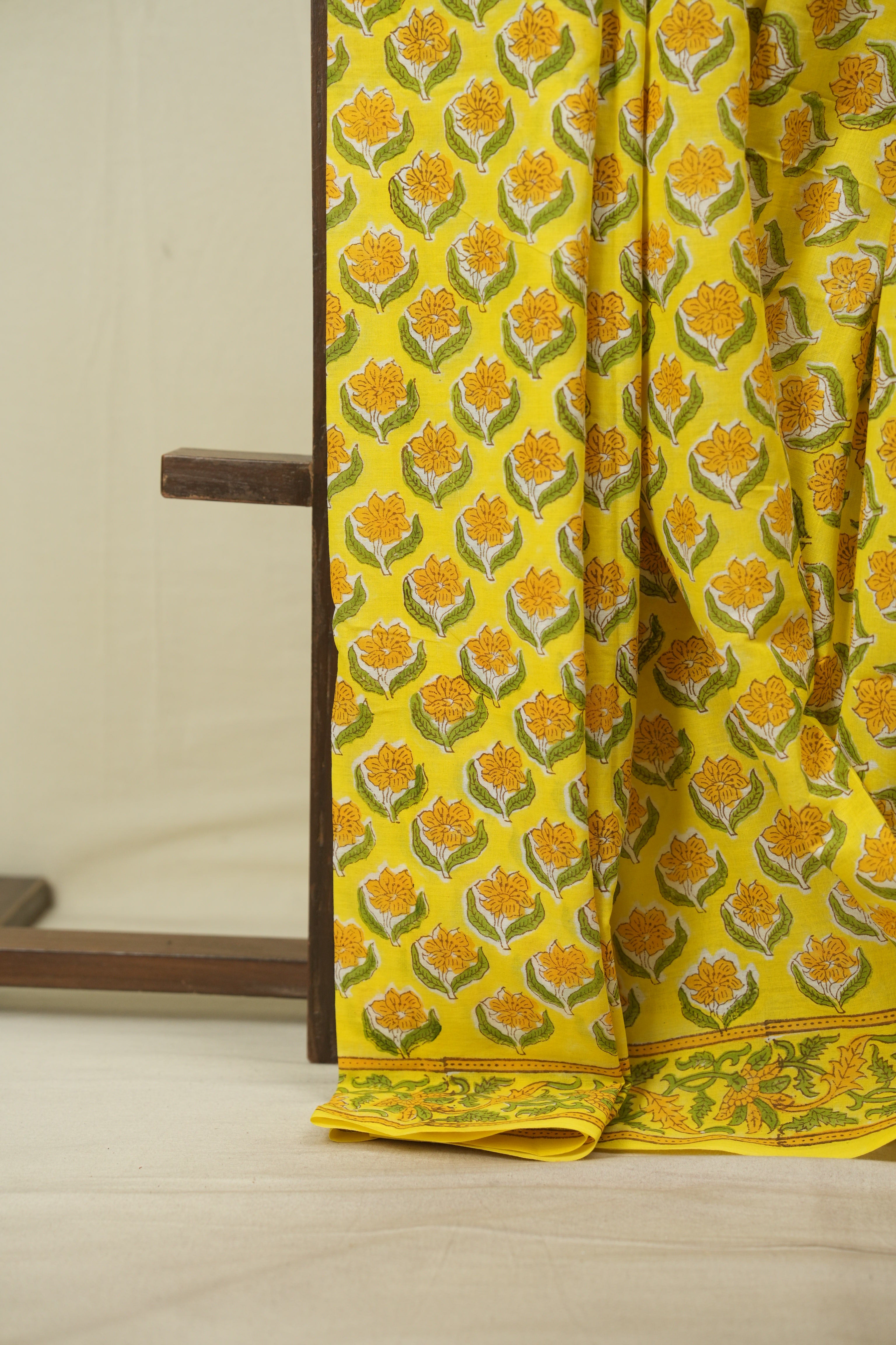 Yellow HBP Cotton Saree - SRYCS3735