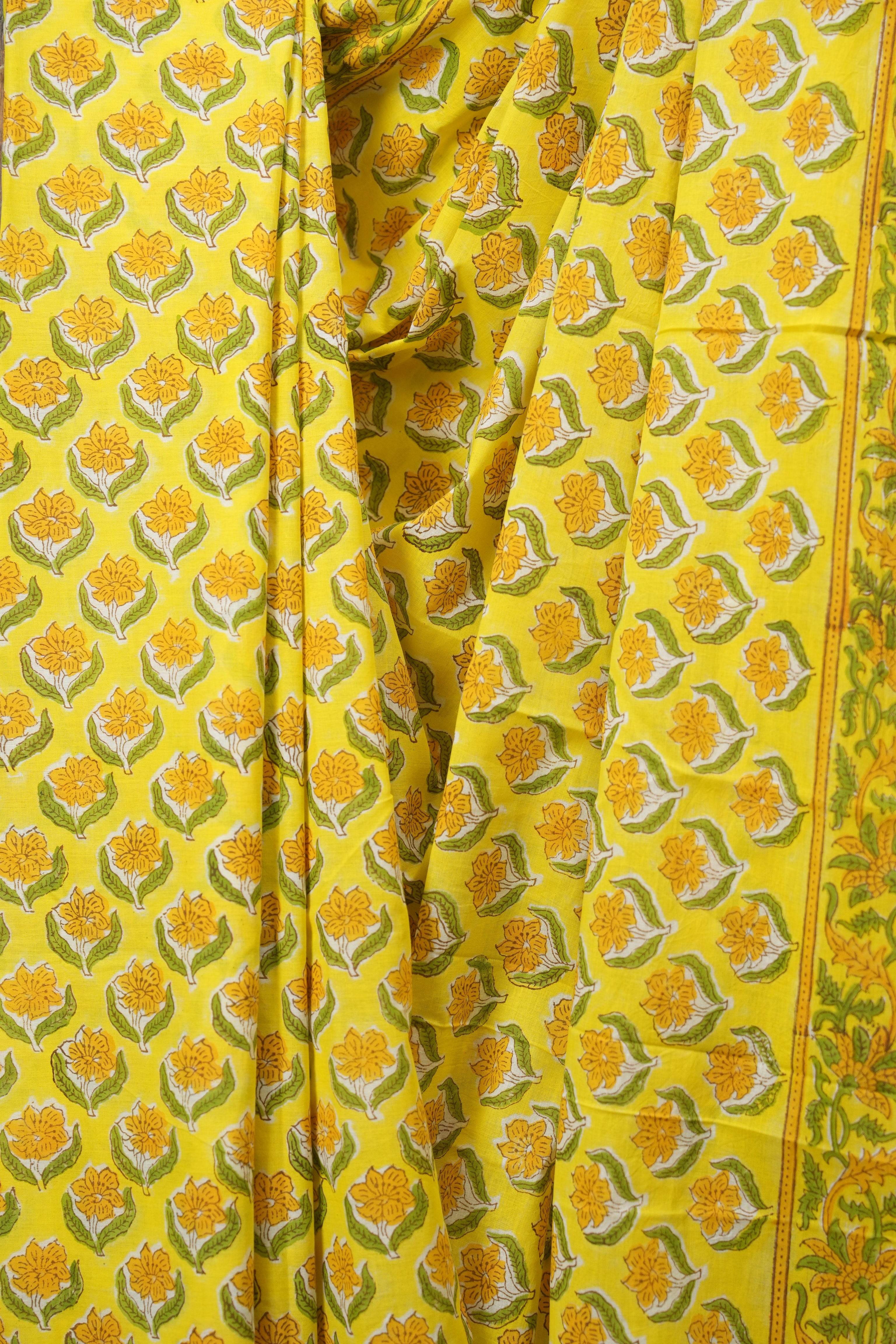 Yellow HBP Cotton Saree - SRYCS3735