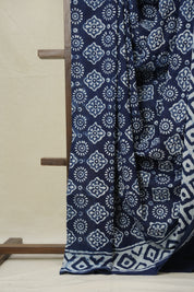 Indigo HBP Cotton Saree - SRICS3221