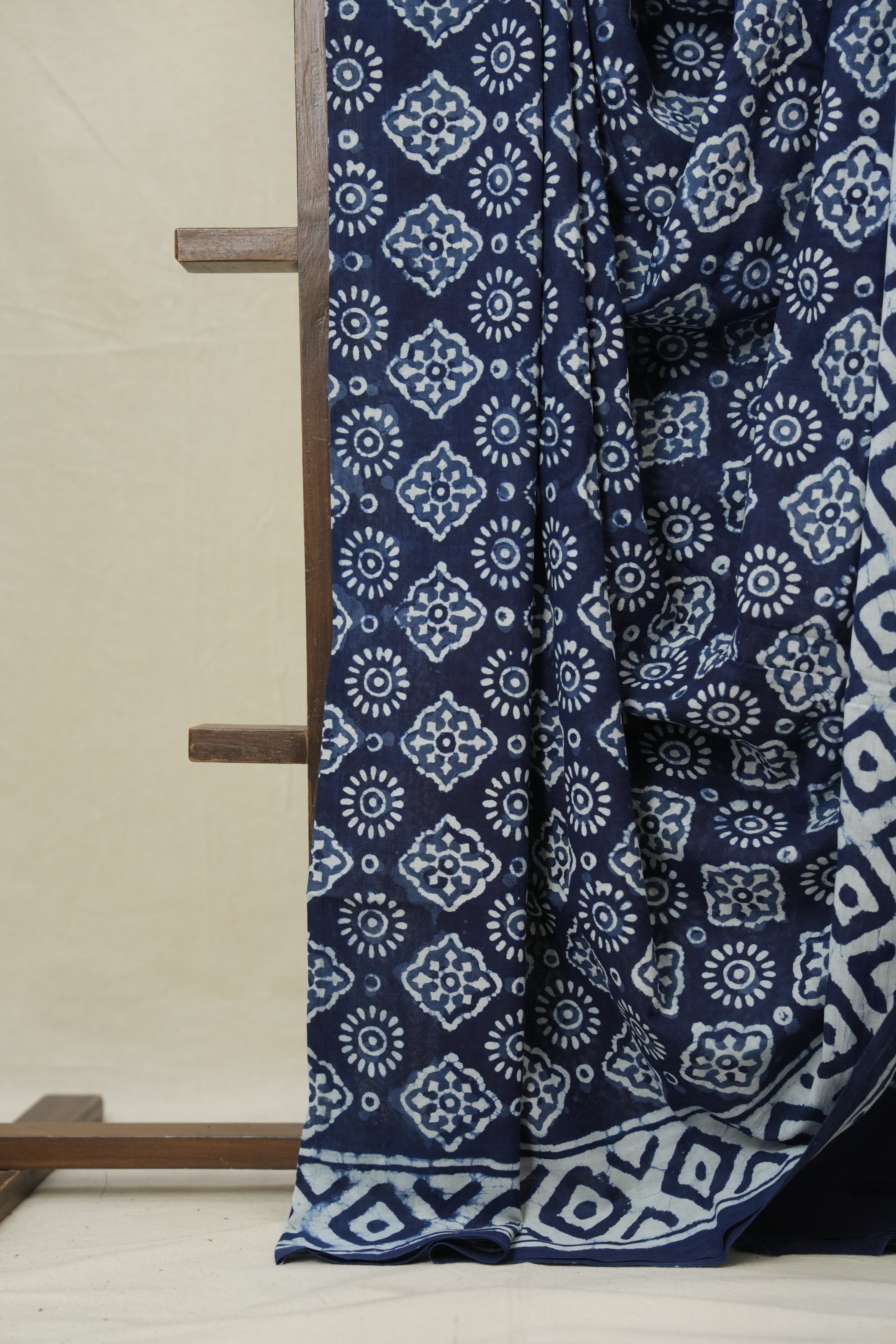 Indigo HBP Cotton Saree - SRICS3221